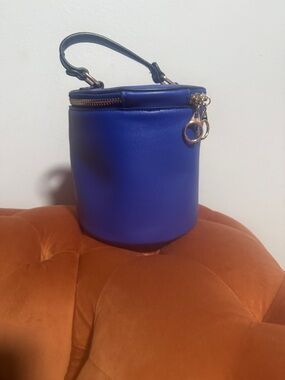 Blue Cylinder Top-Handle Womenβs Bag